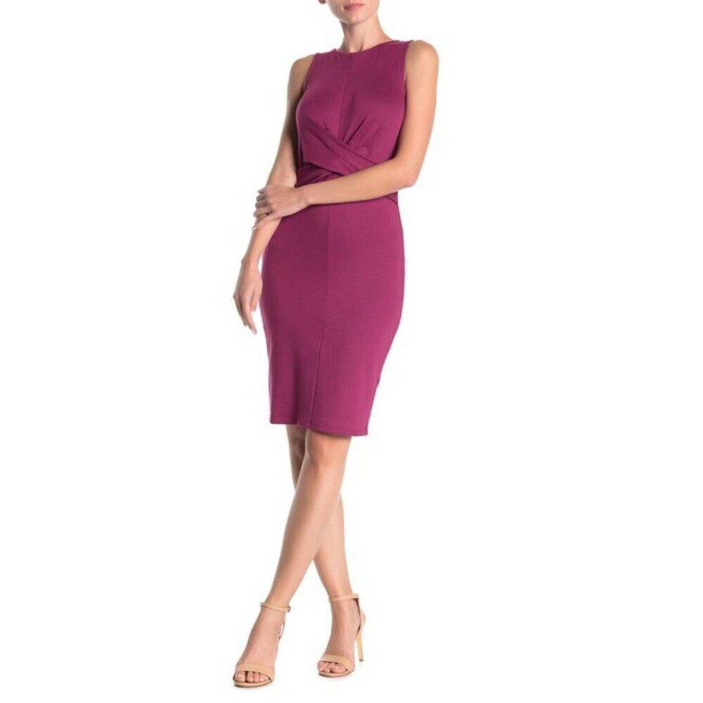 Ten Sixty Sherman Twist Front Sleeveless Sheath Dress In Purple Size M